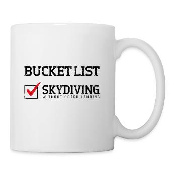 Skydiving Bucket List Funny Skydiver Parachuter - Coffee/Tea Mug - white - Right