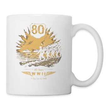 80 Years WWII D-Day Veterans Commemoration, - Coffee/Tea Mug - white - Right