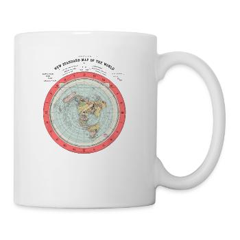 Flat Earth Theory World Map - Funny Conspiracy - Coffee/Tea Mug - white - Right