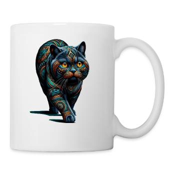 Mandala Art British Shorthair Cat British Blue - Coffee/Tea Mug - white - Right