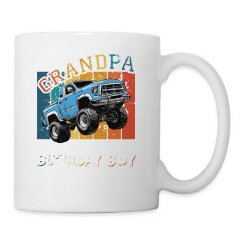 Grandpa of the Birthday Boy Monster Truck Party - Coffee/Tea Mug - white - Right