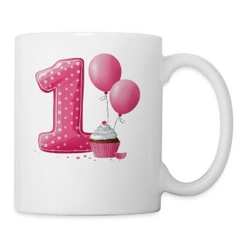 1st Birthday Cupcake Pink - Coffee/Tea Mug - white - Right