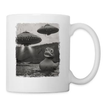 Rubber Duck Duckie UFO Alien Extraterrestrial Self - Coffee/Tea Mug - white - Right