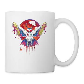 Mothman Cryptozoology Cryptid Moon Popart - Coffee/Tea Mug - white - Right