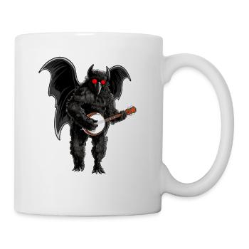 Mothman Cryptozoology Cryptid Bluegrass Banjo Play - Coffee/Tea Mug - white - Right