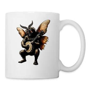 Mothman Cryptozoology Cryptid Bluegrass Banjo Play - Coffee/Tea Mug - white - Right