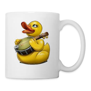 Rubber Duck Ducky Bluegrass Banjo Player - Coffee/Tea Mug - white - Right