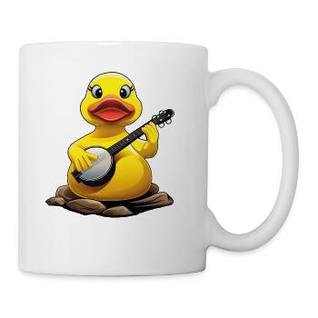 Rubber Duck Ducky Bluegrass Banjo Player - Coffee/Tea Mug - white - Right