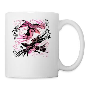 Cherry Blossom Ravens - Coffee/Tea Mug - white - Right