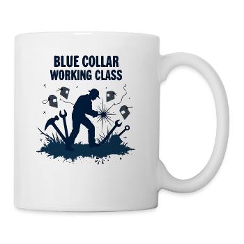 Blue Collar Working Class Welding Pride Tee - Coffee/Tea Mug - white - Right