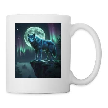 Mystical Wolf Under Moonlight - Coffee/Tea Mug - white - Right