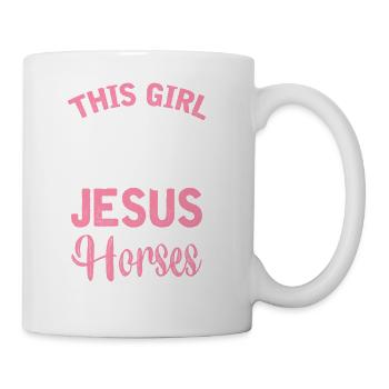 Christian Horse Girl This Girl Runs On Jesus And - Coffee/Tea Mug - white - Right