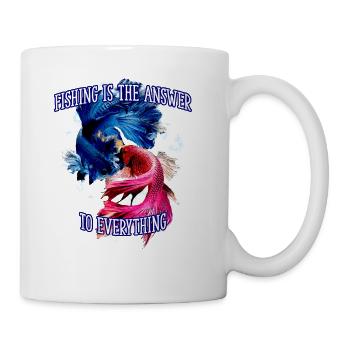 Fishing Answer to Everything Positive Quotes - Coffee/Tea Mug - white - Right