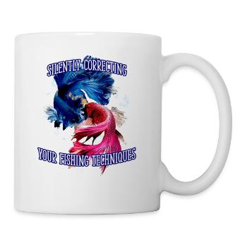Corrreting Your Fishing Positive Quotes Fly - Coffee/Tea Mug - white - Right