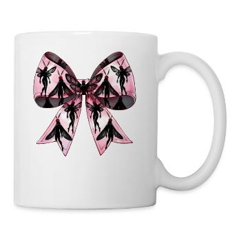 Coquette Bow Mothman Cryptozoology Cryptid Pink - Coffee/Tea Mug - white - Right