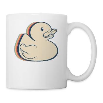 Rubber Duck Ducky Retro Line Art - Coffee/Tea Mug - white - Right