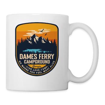 Dames Ferry Campground Georgia GA Camping Hiking - Coffee/Tea Mug - white - Right