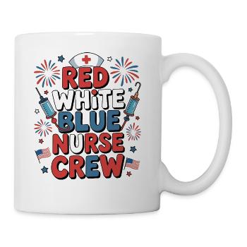 Red White and Blue American Nurse - Coffee/Tea Mug - white - Right