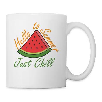 Say Hello to Summer watermelon Design for summer - Coffee/Tea Mug - white - Right