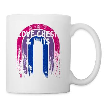 I Love Chests & Nuts Bisexual LGBTQ Bi Pride - Coffee/Tea Mug - white - Right