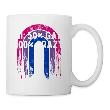 Bi 50% Gay100% Crazy Bisexual Pun Bi Pride Joke - Coffee/Tea Mug - white - Right
