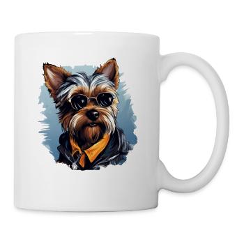 Urban Tinker: Streetwise Yorkshire Terrier Vibes - Coffee/Tea Mug - white - Right