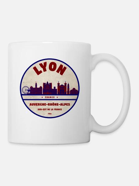 Lyon Skyline - Coffee/Tea Mug - white