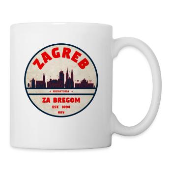 Zagreb Croatia Skyline Badge - Coffee/Tea Mug - white - Right