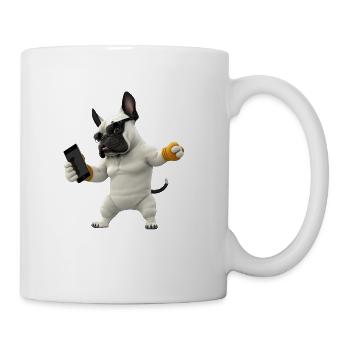 Funny picture dog - Coffee/Tea Mug - white - Right