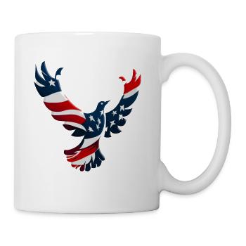 Red, White and Blue Bird - Coffee/Tea Mug - white - Right