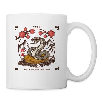 Year of the Snake – 2025 Chinese New Year Design - Coffee/Tea Mug - white - Right
