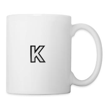 Bold Black and White Geometric Letter K - Coffee/Tea Mug - white - Right