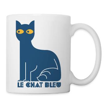 Le Chat Bleu - Blue Cat - Coffee/Tea Mug - white - Right