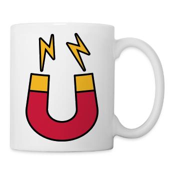 Lightning Magnet Logo funny - Coffee/Tea Mug - white - Right