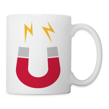 Magnet logo lightning funny - Coffee/Tea Mug - white - Right