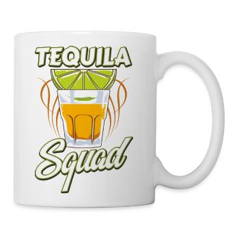 Cute Funny Tequila Squad Margarita Drinking - Coffee/Tea Mug - white - Right