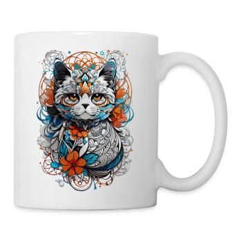 Cut Cat Art - Coffee/Tea Mug - white - Right