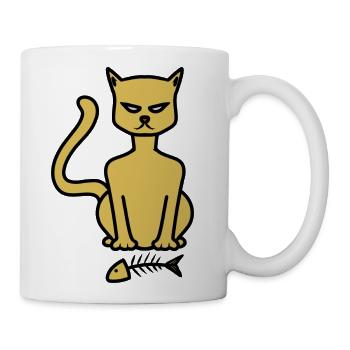 Golden Innocent Cat - Coffee/Tea Mug - white - Right