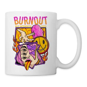 Burnout But Optimistic - Coffee/Tea Mug - white - Right