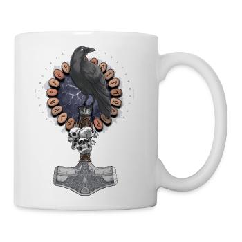 Norse Hammer Raven - Coffee/Tea Mug - white - Right