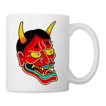 Traditional Hannya Mask Flash - Coffee/Tea Mug - white - Right