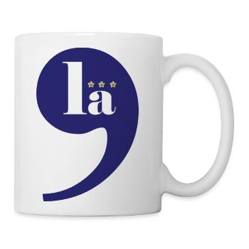 Comma La Kamala Harris 2024 LA Democrat Blue Stars - Coffee/Tea Mug - white - Right