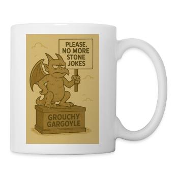 Grouchy Gargoyle Stone Humor Tee - Coffee/Tea Mug - white - Right