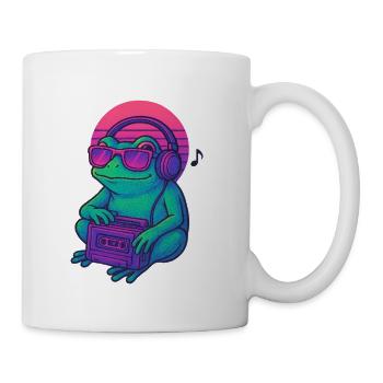 Retro Frog DJ Boombox Graphic - Coffee/Tea Mug - white - Right