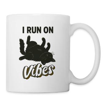 I Run On Vibes Cat - Coffee/Tea Mug - white - Right