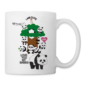 PANDA CAT Fun Cute - Coffee/Tea Mug - white - Right