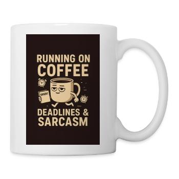 Running on Coffee Deadlines - Coffee/Tea Mug - white - Right