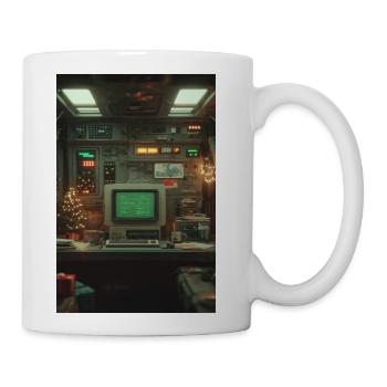 Retro Computer Console Christmas Glow - Coffee/Tea Mug - white - Right