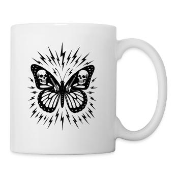 Dark Skull Butterfly Burst - Coffee/Tea Mug - white - Right