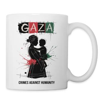 Gaza Mother and Child Protest Art - Coffee/Tea Mug - white - Right